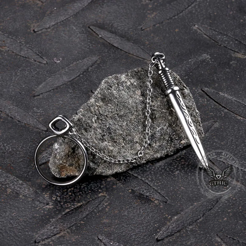 Gothic Sword Hollow Rope Stainless Steel Ring Set sold by GTHIC product image thumbnail 4