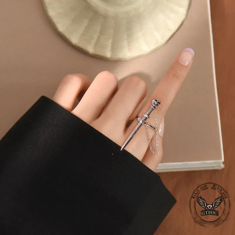 Gothic Sword Hollow Rope Stainless Steel Ring Set sold by GTHIC product image thumbnail 2