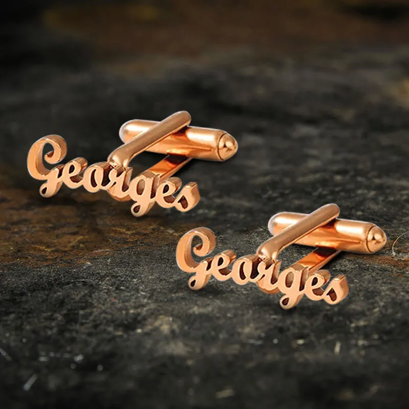 Personalized Stainless Steel Name Cufflinks sold by GTHIC product image thumbnail 3