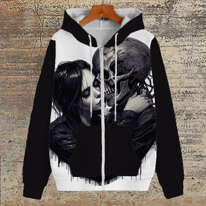 Gothic Love Kiss Polyester Hoodie Coat sold by GTHIC