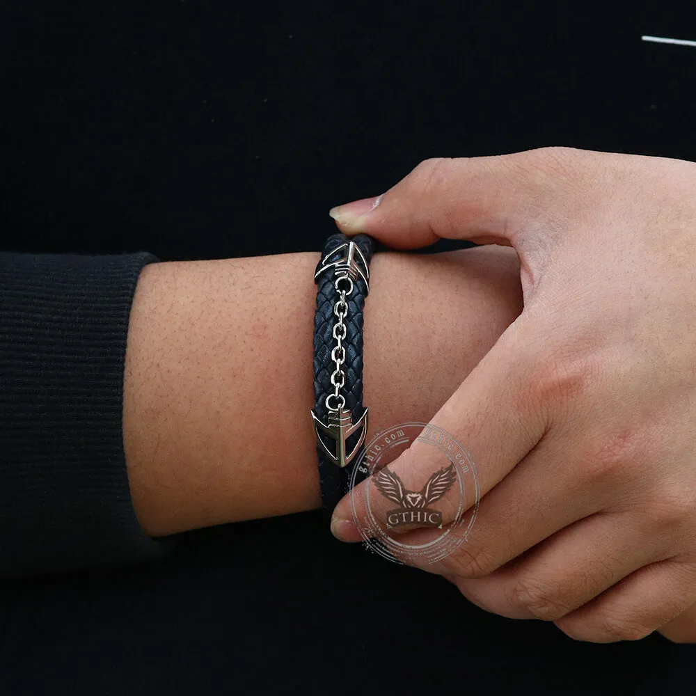 Double-Layer Braided Stainless Steel Leather Bracelet sold by GTHIC product image thumbnail 3