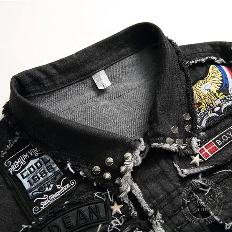 Live To Ride Denim Cotton Biker Vest sold by GTHIC product image thumbnail 5