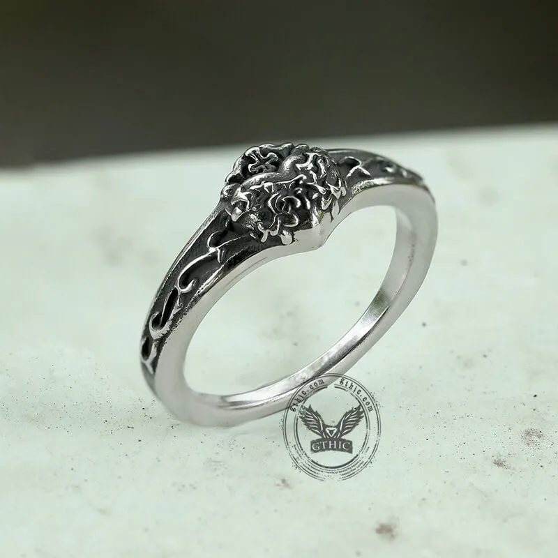 Retro Sacred Heart Of Jesus Stainless Steel Ring sold by GTHIC product image thumbnail 5