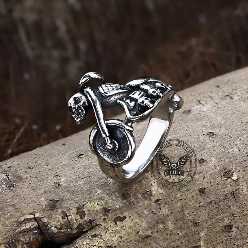 Motorcycle Skull Stainless Steel Biker Ring sold by GTHIC product image thumbnail 5