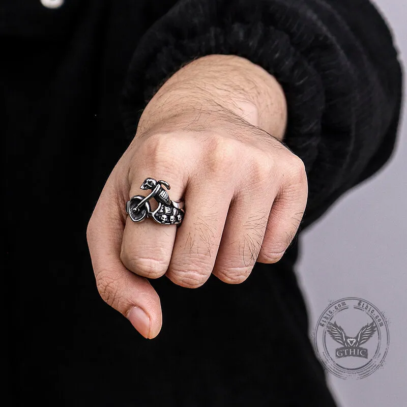 Motorcycle Skull Stainless Steel Biker Ring sold by GTHIC product image thumbnail 2