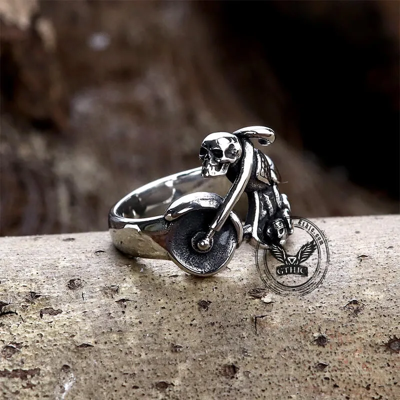 Motorcycle Skull Stainless Steel Biker Ring sold by GTHIC product image thumbnail 3