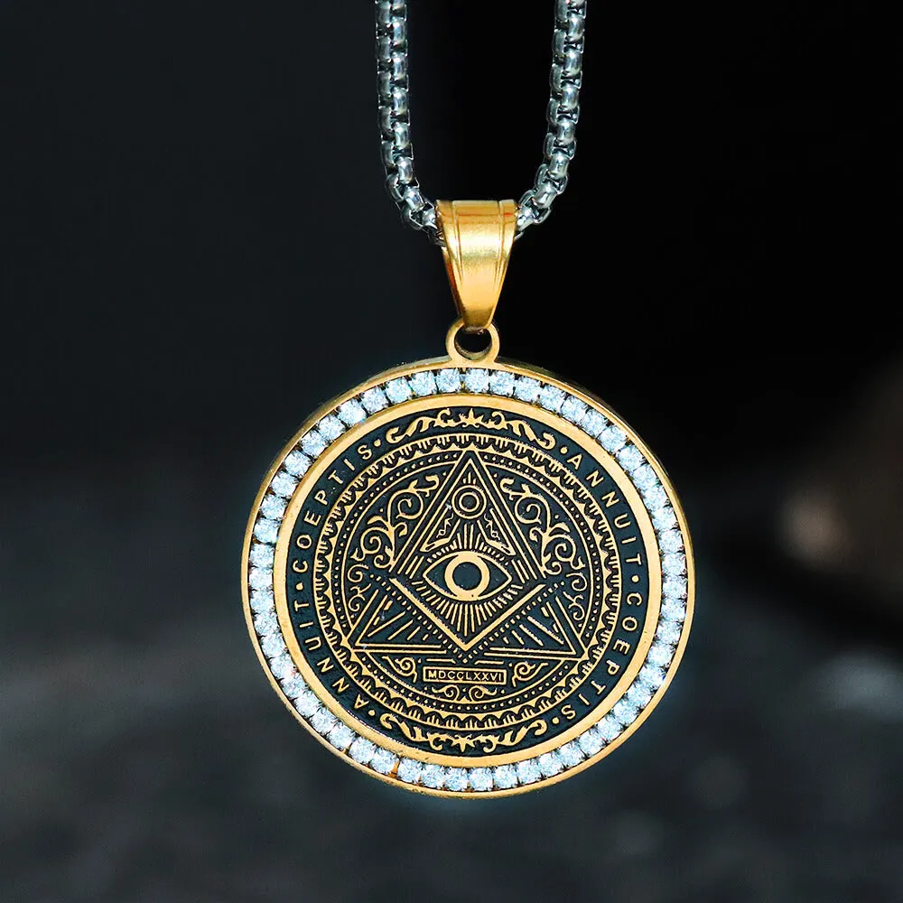 Freemason All-seeing Eye Stainless Steel Pendant sold by GTHIC