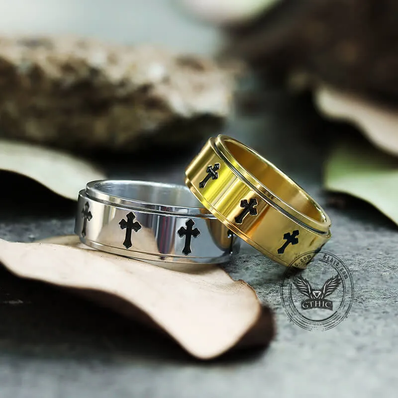 Simple Cross Stainless Steel Spinner Ring sold by GTHIC product image thumbnail 4