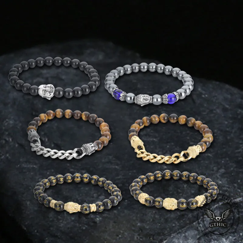 Buddha Statue Stainless Steel Bead Bracelet sold by GTHIC