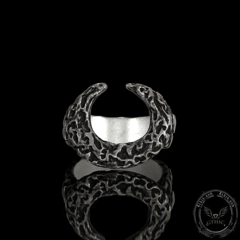 Crescent Moon And Star Sterling Silver Ring sold by GTHIC product image thumbnail 2