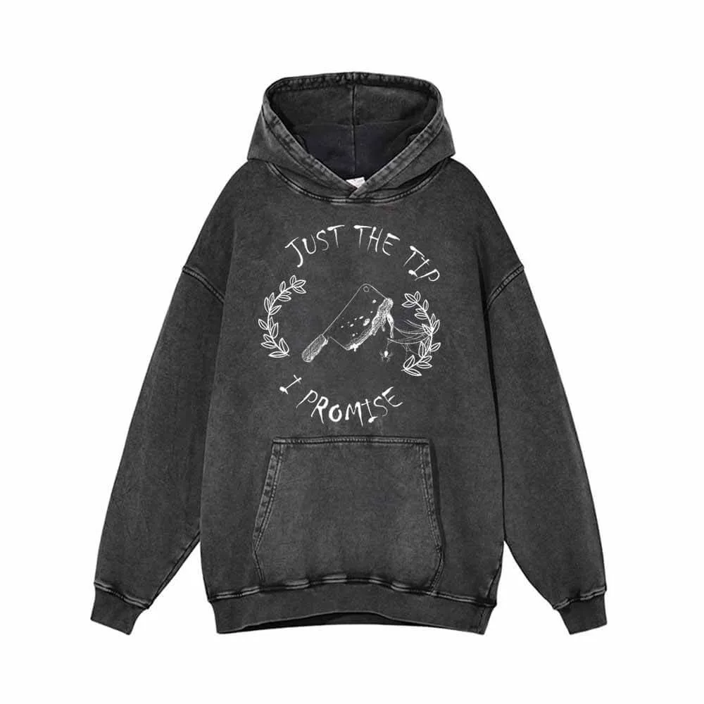 Horror Just The Tip Vintage Washed Hoodie Sweatshirt sold by GTHIC