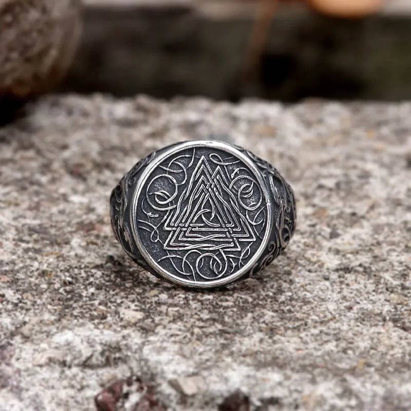 Urnes Valknut Stainless Steel Viking Ring sold by GTHIC