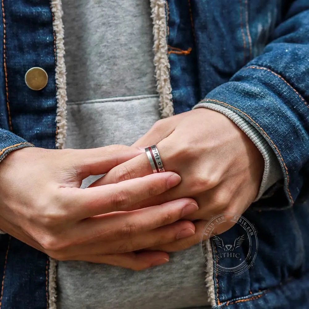 Norse Viking Runes Stainless Steel Ring sold by GTHIC product image thumbnail 3