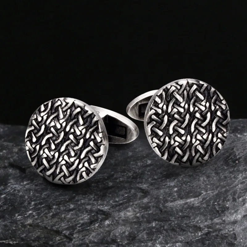 Minimalist Cross Pattern Brass Whale Back Cufflinks sold by GTHIC