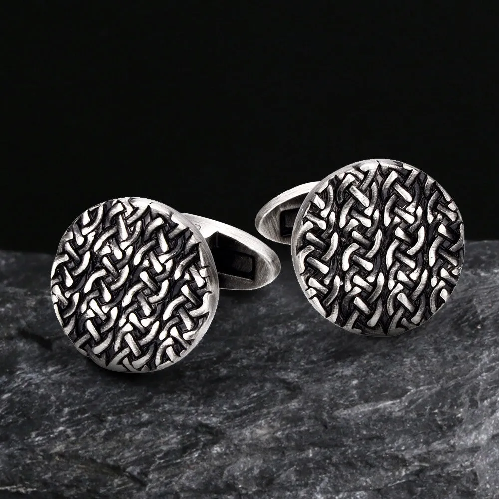 Minimalist Cross Pattern Brass Whale Back Cufflinks sold by GTHIC