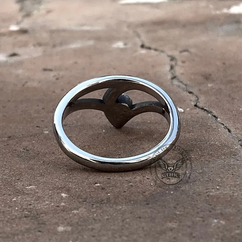 Simple Hollow Triangle Rhinestone Stainless Steel Ring sold by GTHIC product image thumbnail 5