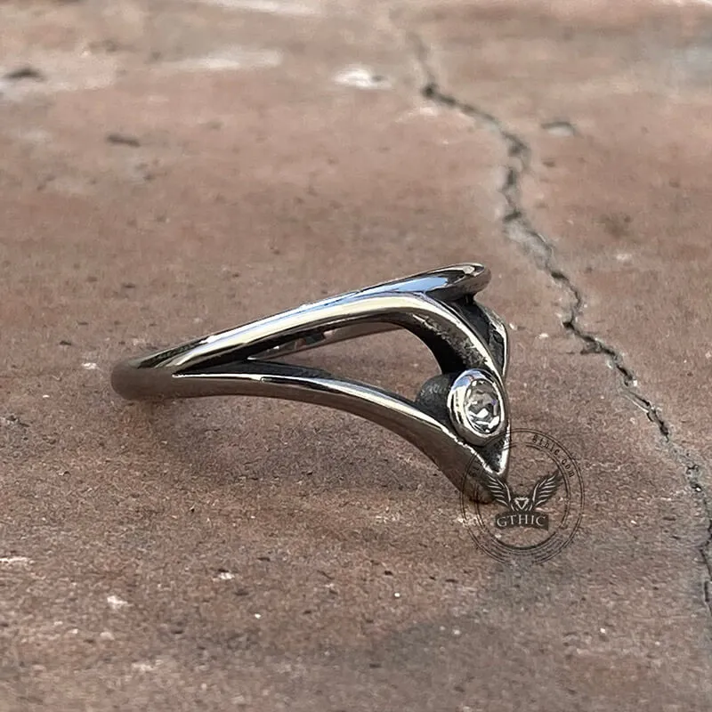 Simple Hollow Triangle Rhinestone Stainless Steel Ring sold by GTHIC product image thumbnail 2