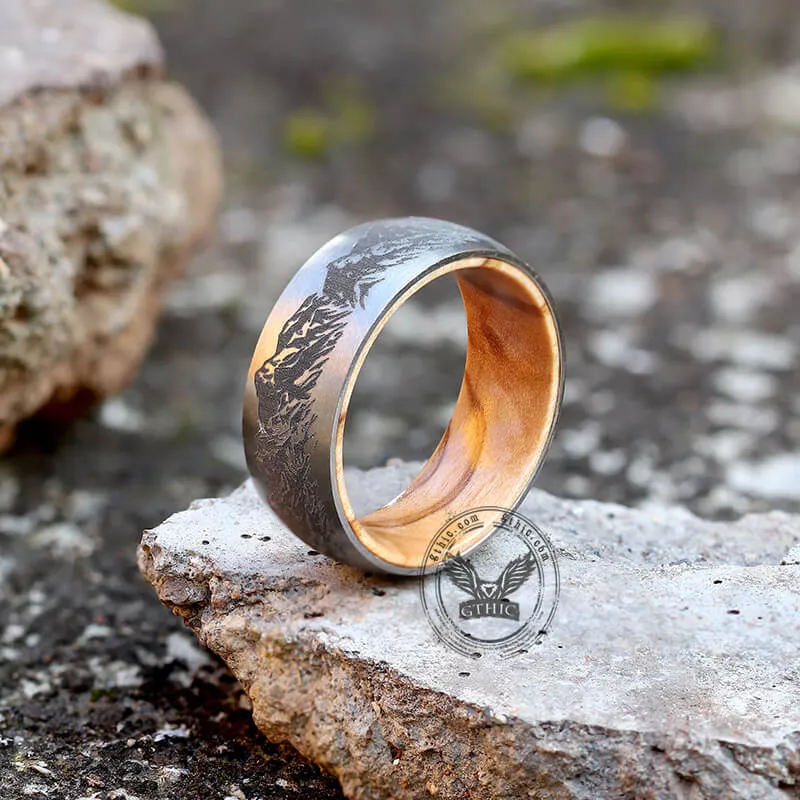 Mountain Scene Titanium Wooden Ring sold by GTHIC product image thumbnail 5
