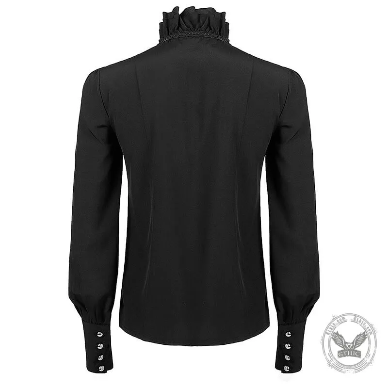 Men's Victorian Ruffled Lace-Up Shirt sold by GTHIC product image thumbnail 3