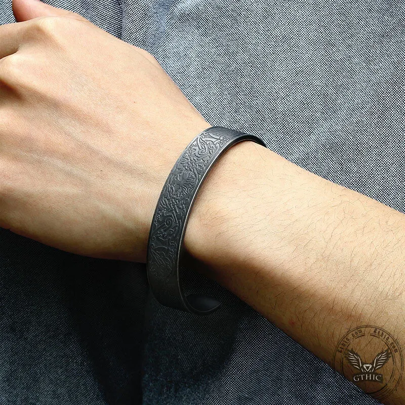 Viking Symbol Stainless Steel Cuff Bracelet sold by GTHIC product image thumbnail 2
