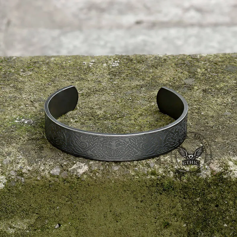 Viking Symbol Stainless Steel Cuff Bracelet sold by GTHIC product image thumbnail 5