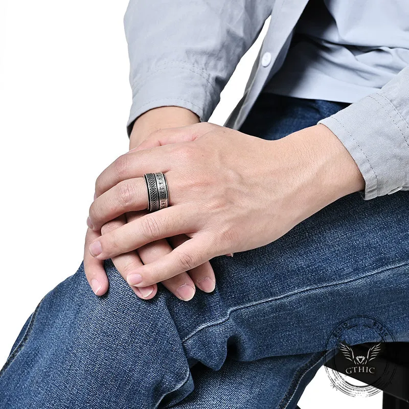 Celtic Knot Runes Viking Spinner Stainless Steel Ring sold by GTHIC product image thumbnail 2