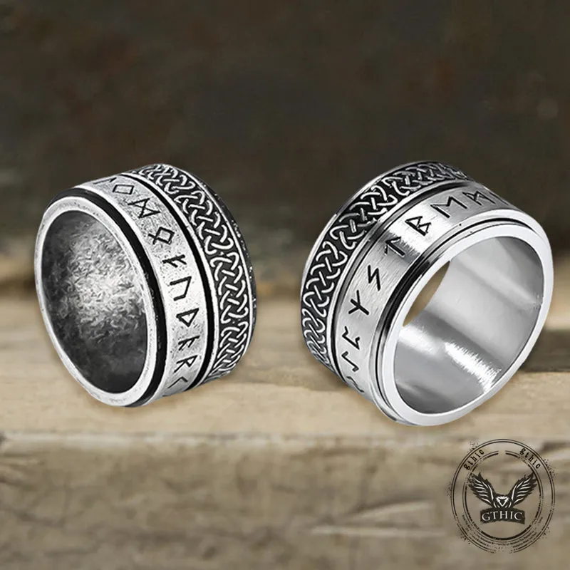 Celtic Knot Runes Viking Spinner Stainless Steel Ring sold by GTHIC