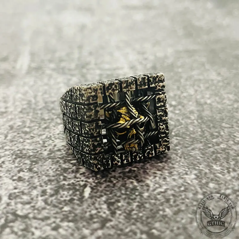 Cage Sterling Silver Skull Ring sold by GTHIC product image thumbnail 3