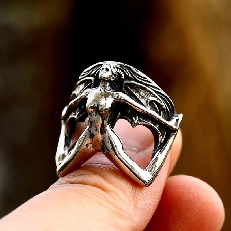 Demon Girl Stainless Steel Goth Ring sold by GTHIC
