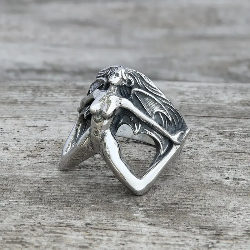Demon Girl Stainless Steel Goth Ring sold by GTHIC product image thumbnail 3