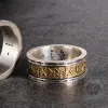 Viking Runes Sterling Silver Inlaid Brass Ring sold by GTHIC
