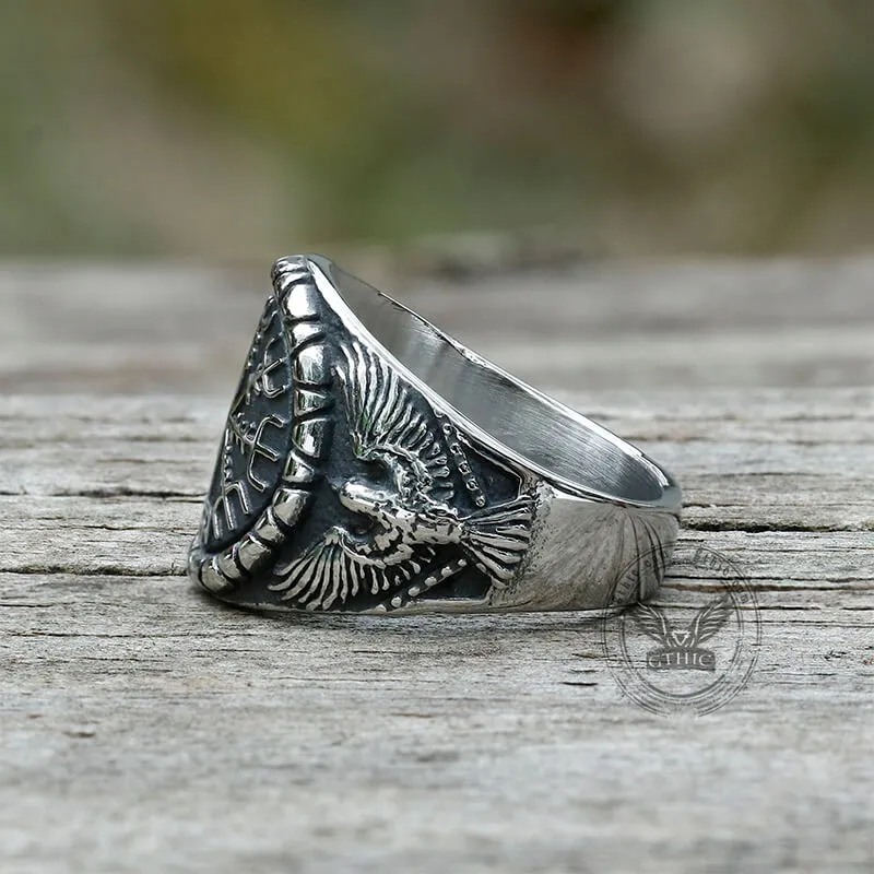 Vegvísir Raven Stainless Steel Viking Ring sold by GTHIC product image thumbnail 5