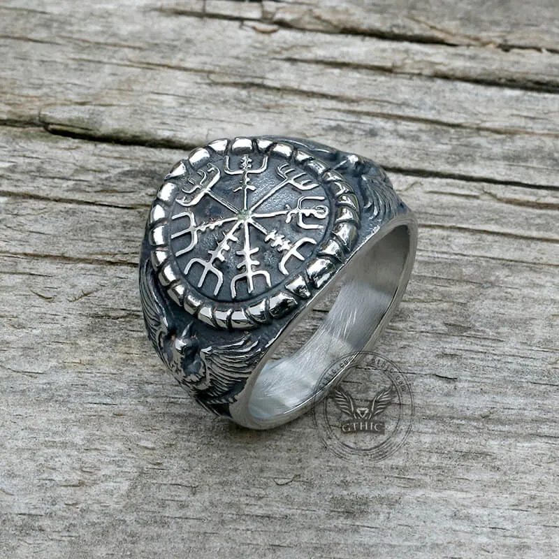 Vegvísir Raven Stainless Steel Viking Ring sold by GTHIC product image thumbnail 4
