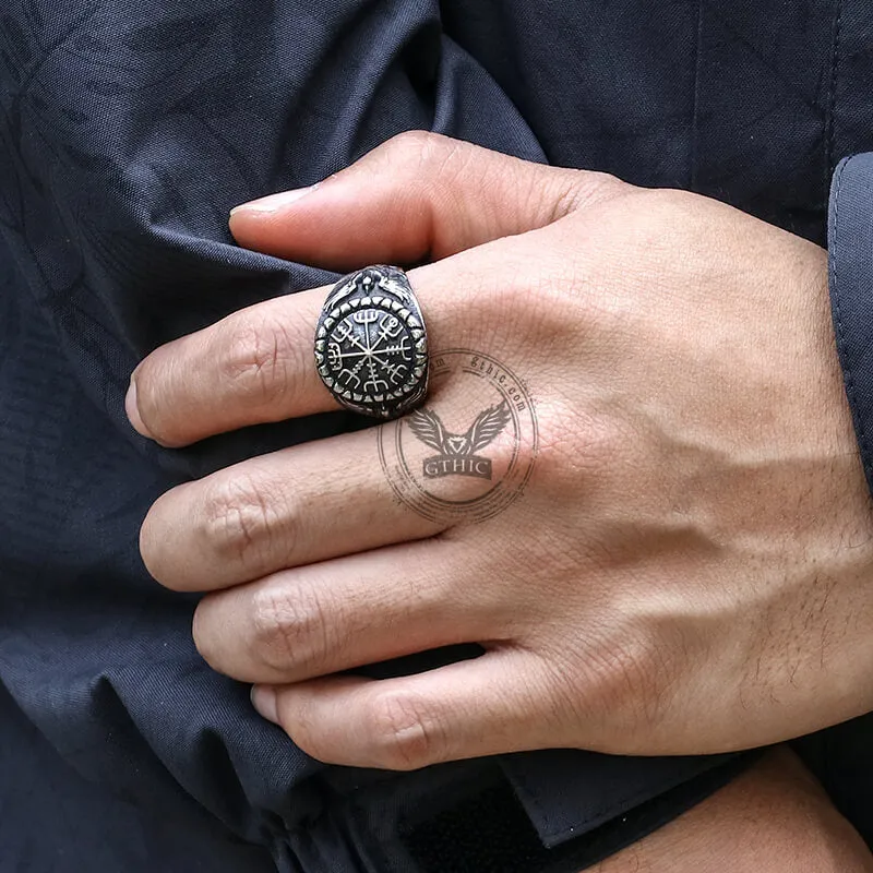 Vegvísir Raven Stainless Steel Viking Ring sold by GTHIC product image thumbnail 2
