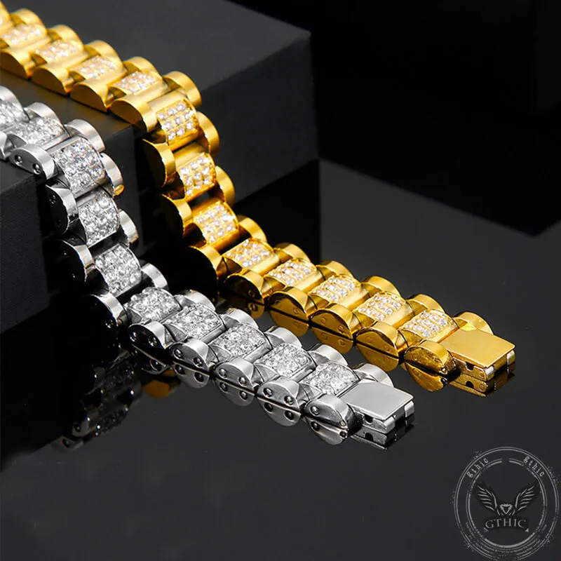 Iced Out Solid Color Stainless Steel Watch Band Bracelet sold by GTHIC product image thumbnail 3