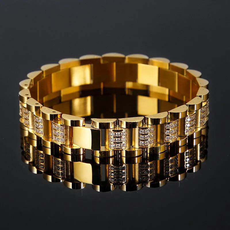 Iced Out Solid Color Stainless Steel Watch Band Bracelet sold by GTHIC product image thumbnail 5