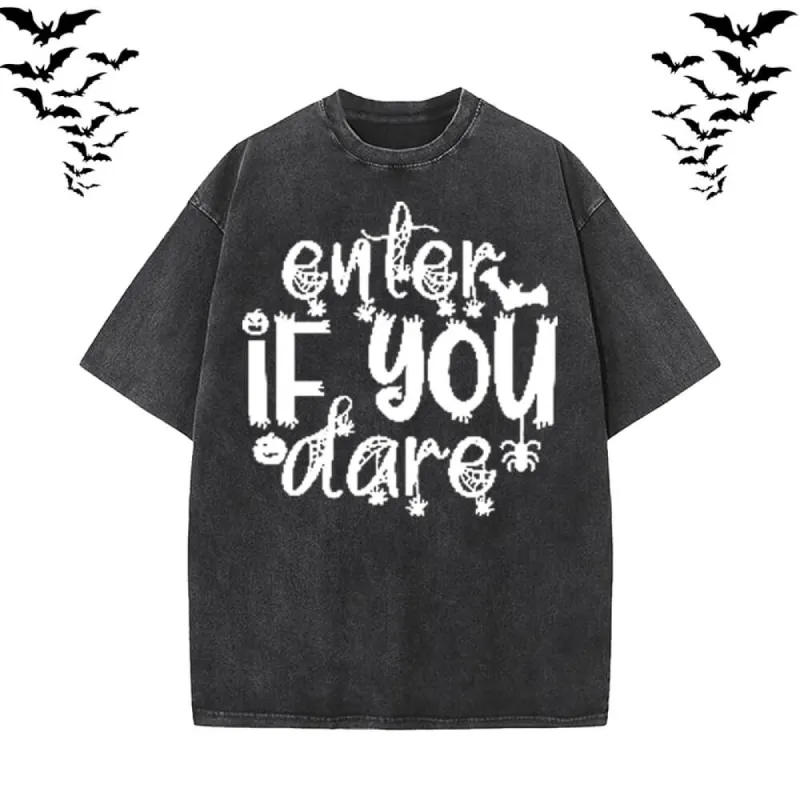 Enter If You Dare Vintage Washed T-shirt Vest Top sold by GTHIC
