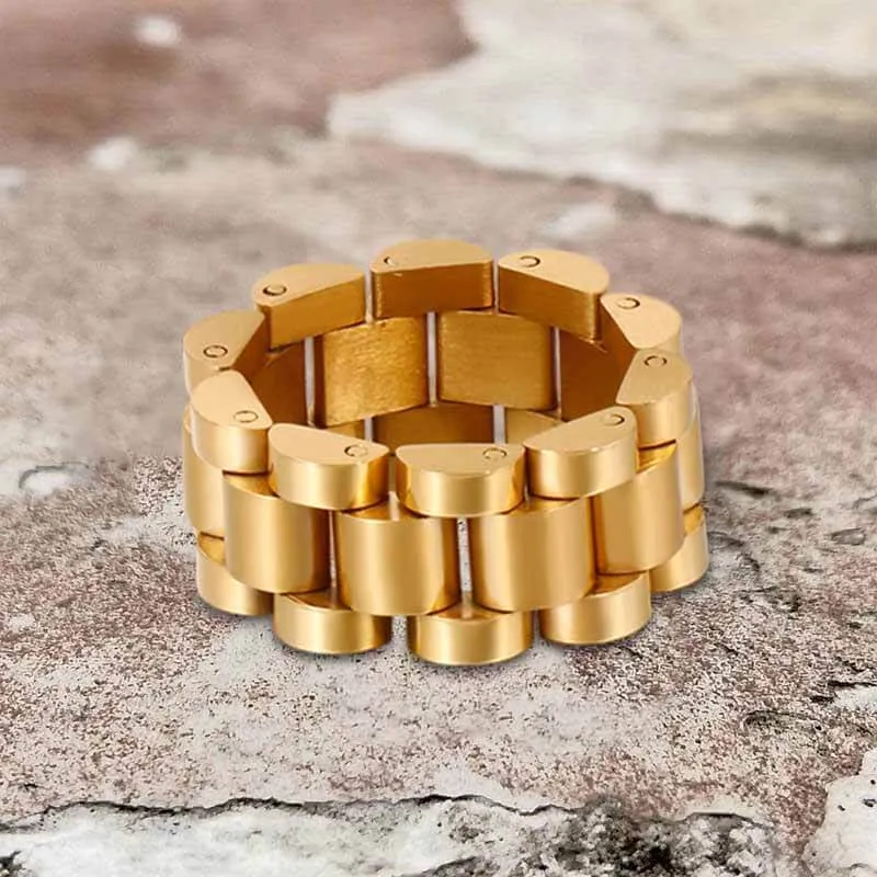 Minimalist Watch Chain Design Stainless Steel Ring sold by GTHIC product image thumbnail 4