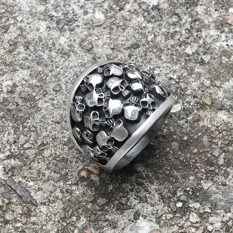Skull Gathering Stainless Steel Ring sold by GTHIC