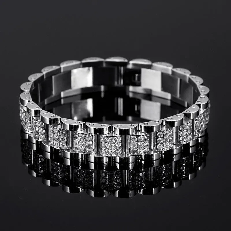 Iced Out Solid Color Stainless Steel Watch Band Bracelet sold by GTHIC product image thumbnail 4