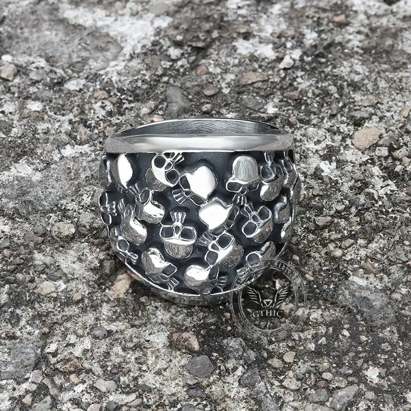 Skull Gathering Stainless Steel Ring sold by GTHIC product image thumbnail 3