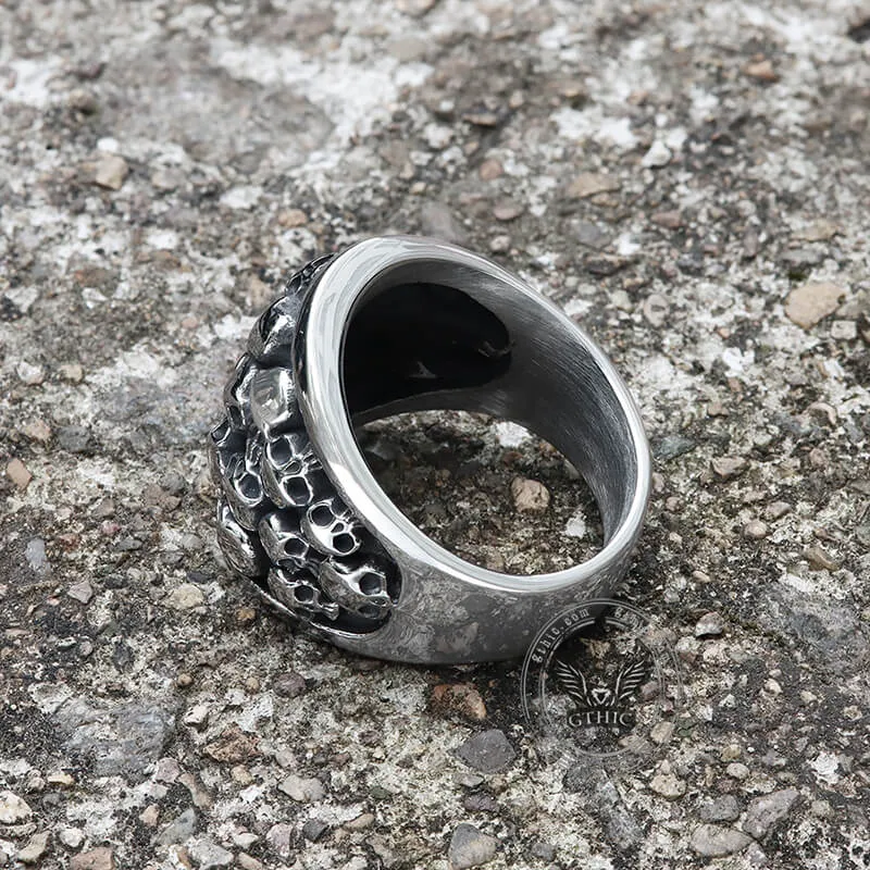 Skull Gathering Stainless Steel Ring sold by GTHIC product image thumbnail 5