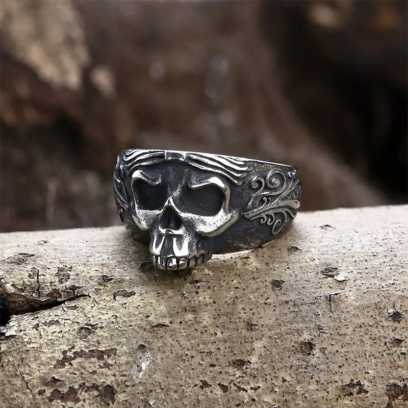 Vintage Goth Stainless Steel Skull Ring sold by GTHIC