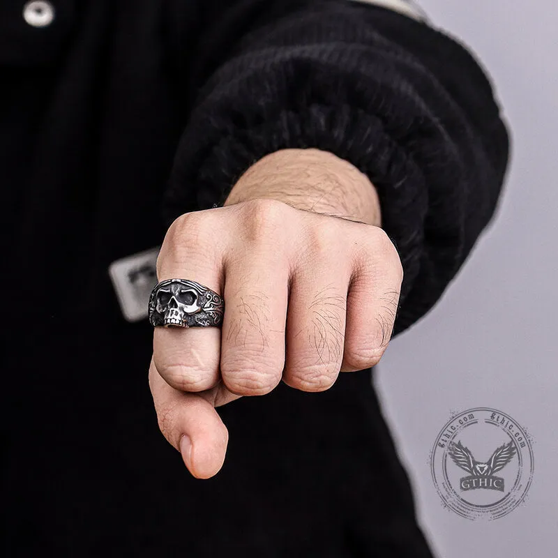 Vintage Goth Stainless Steel Skull Ring sold by GTHIC product image thumbnail 2