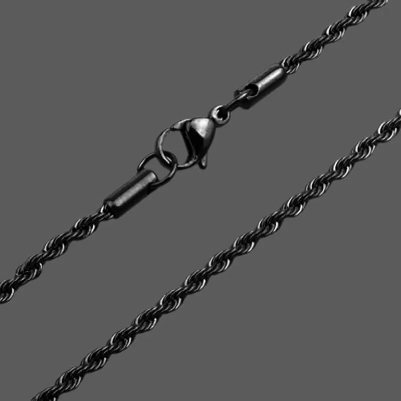 2.4 mm* 55.6 cm Black Rope Chain sold by GTHIC