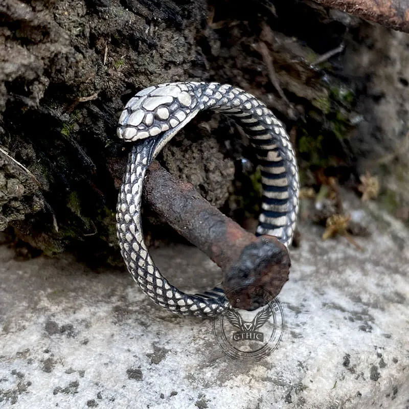 Ouroboros Snake Sterling Silver Ring sold by GTHIC product image thumbnail 4