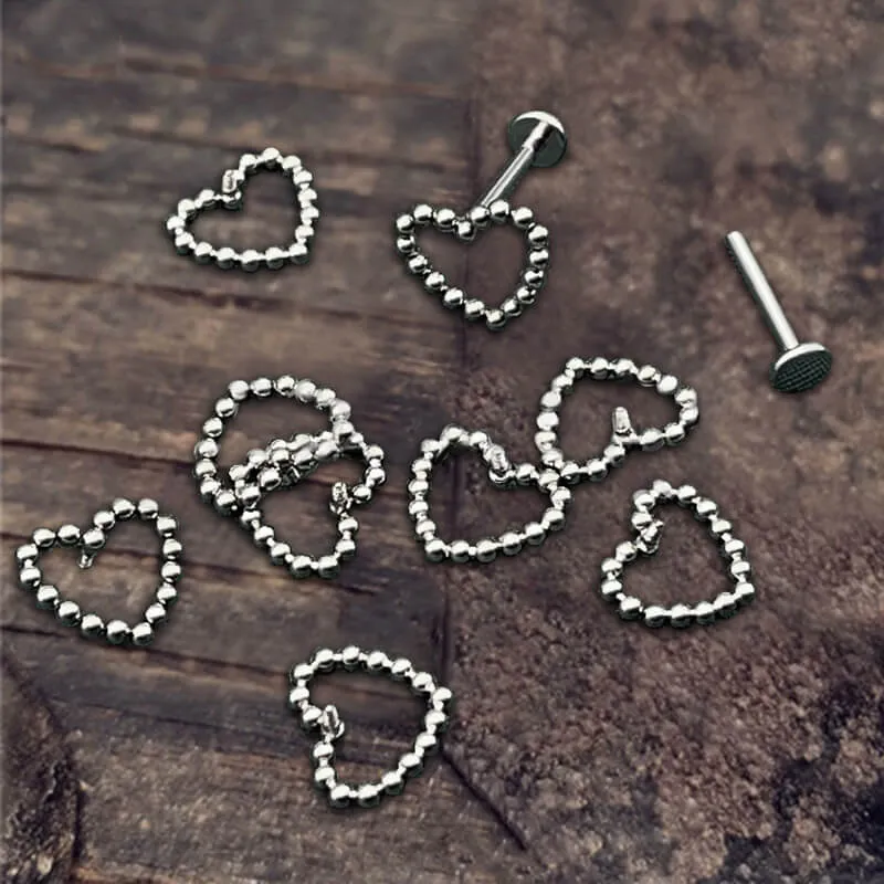 Heart Shaped Titanium Lip Ring Studs sold by GTHIC product image thumbnail 3