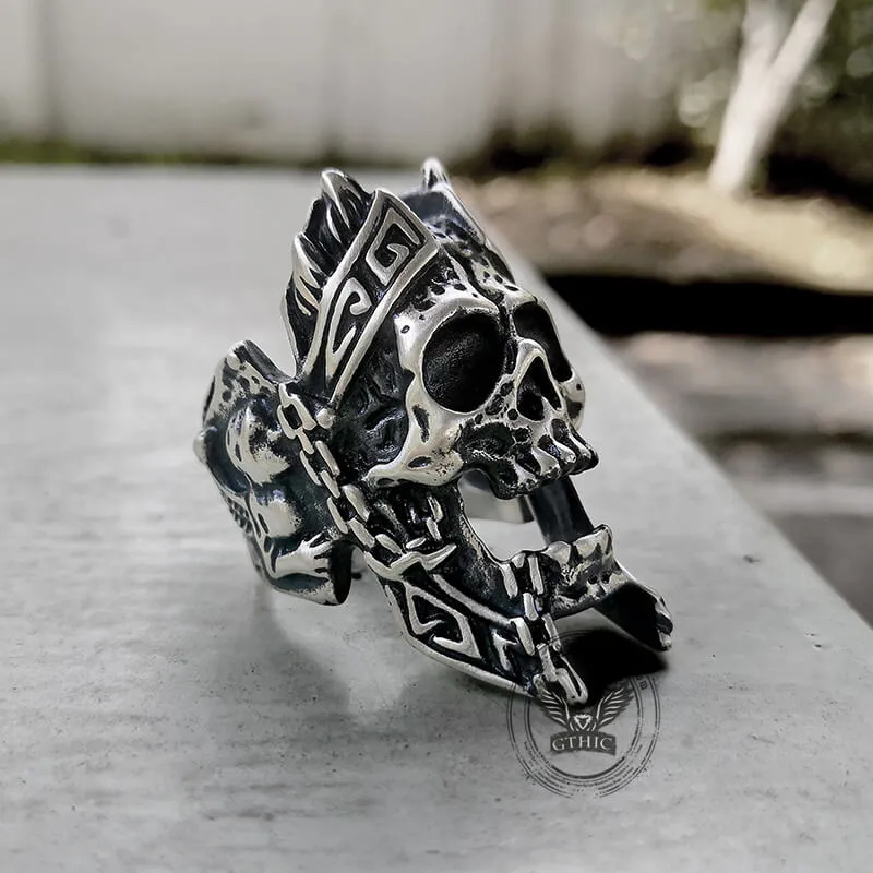 God of War Ares Sterling Silver Skull Ring sold by GTHIC product image thumbnail 4