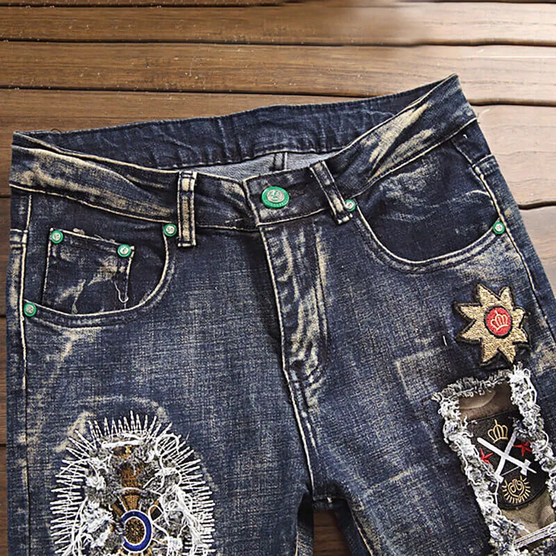 Embroidered Printed Cotton Men's Punk Pants sold by GTHIC product image thumbnail 2