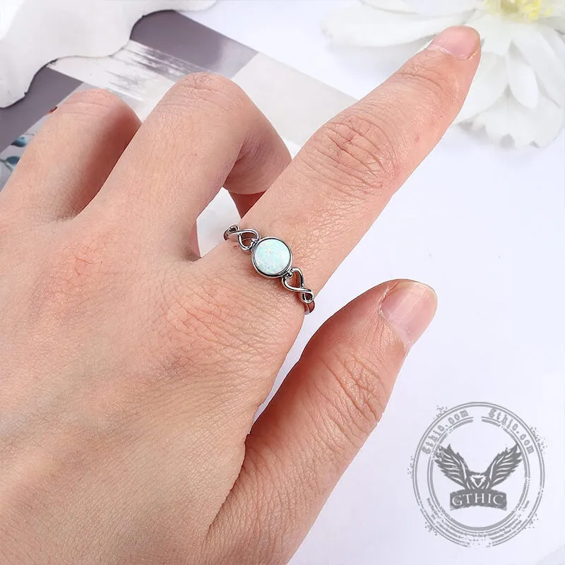 Simple Opal Sterling Silver Adjustable Engagement Ring sold by GTHIC product image thumbnail 4